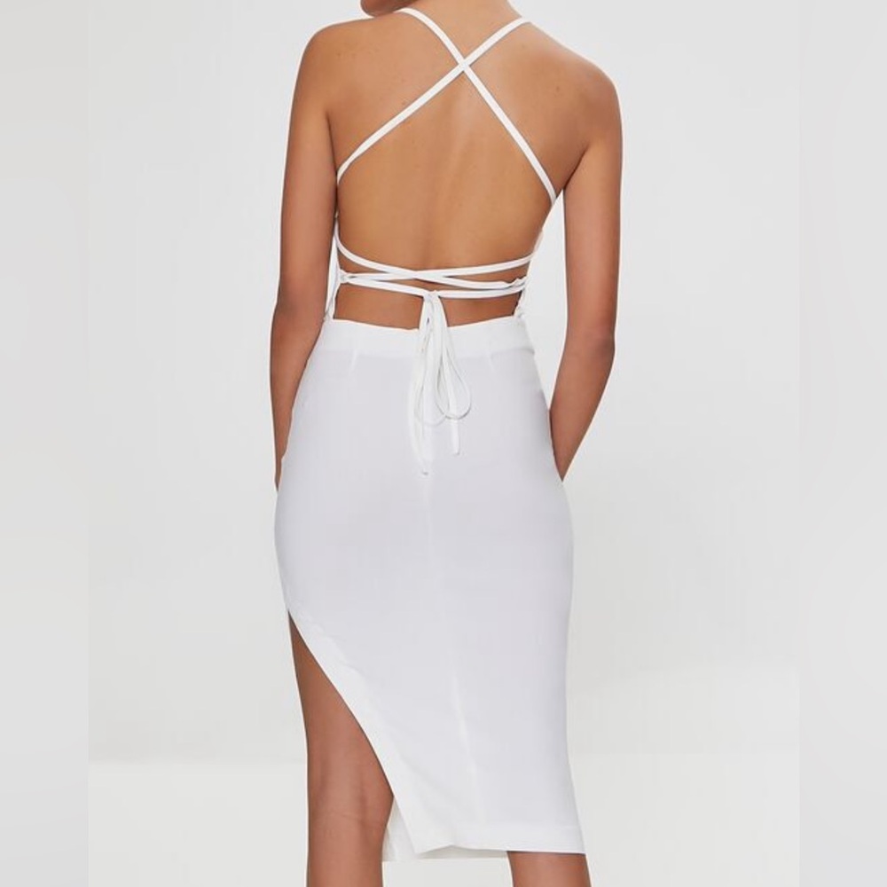 Forever21 Crisscross Dress, Size S, Color white